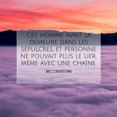 Picture 07 - Marc 5:3 LSG - Cet homme avait sa demeure dans les sépulcres, - Bible Verse Picture