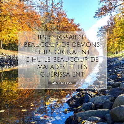 Picture 07 - Marc 6:13 LSG - Ils chassaient beaucoup de démons, et ils - Bible Verse Picture