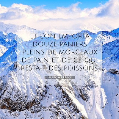 Picture 07 - Marc 6:43 LSG - et l'on emporta douze paniers pleins de morceaux - Bible Verse Picture