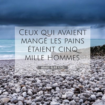 Picture 07 - Marc 6:44 LSG - Ceux qui avaient mangé les pains étaient cinq - Bible Verse Picture