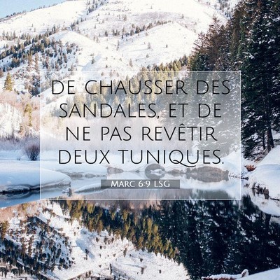 Picture 07 - Marc 6:9 LSG - de chausser des sandales, et de ne pas revêtir - Bible Verse Picture