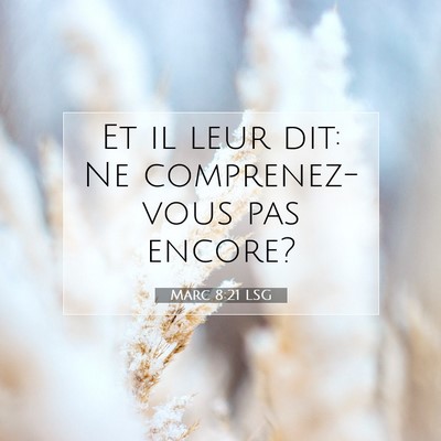 Picture 07 - Marc 8:21 LSG - Et il leur dit: Ne comprenez-vous pas - Bible Verse Picture