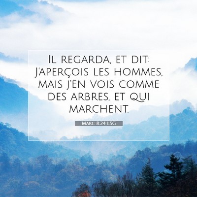 Picture 07 - Marc 8:24 LSG - Il regarda, et dit: J'aperçois les hommes, mais - Bible Verse Picture