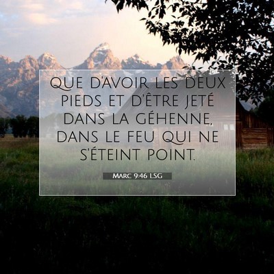 Picture 07 - Marc 9:46 LSG - que d'avoir les deux pieds et d'être jeté dans - Bible Verse Picture