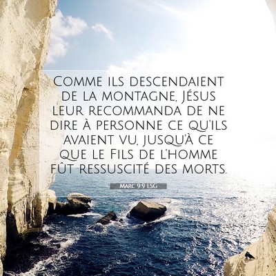 Picture 07 - Marc 9:9 LSG - Comme ils descendaient de la montagne, Jésus - Bible Verse Picture