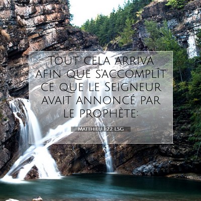 Picture 07 - Matthieu 1:22 LSG - Tout cela arriva afin que s'accomplît ce que le - Bible Verse Picture