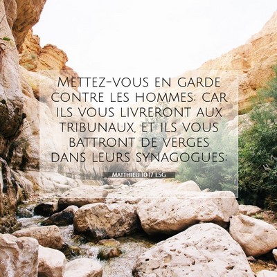 Picture 07 - Matthieu 10:17 LSG - Mettez-vous en garde contre les hommes; car ils - Bible Verse Picture