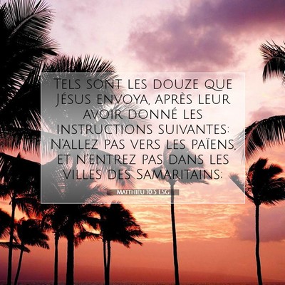 Picture 07 - Matthieu 10:5 LSG - Tels sont les douze que Jésus envoya, après - Bible Verse Picture