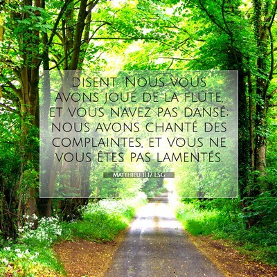Picture 07 - Matthieu 11:17 LSG - disent: Nous vous avons joué de la flûte, et - Bible Verse Picture