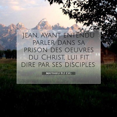 Picture 07 - Matthieu 11:2 LSG - Jean, ayant entendu parler dans sa prison des - Bible Verse Picture