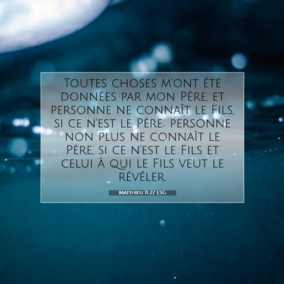 Picture 07 - Matthieu 11:27 LSG - Toutes choses m'ont été données par mon Père, - Bible Verse Picture