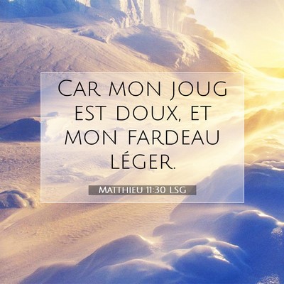 Picture 07 - Matthieu 11:30 LSG - Car mon joug est doux, et mon fardeau - Bible Verse Picture