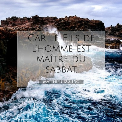 Picture 07 - Matthieu 12:8 LSG - Car le Fils de l'homme est maître du - Bible Verse Picture