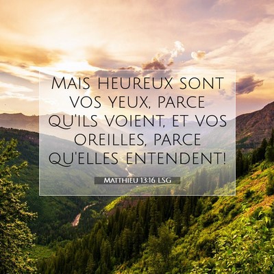Picture 07 - Matthieu 13:16 LSG - Mais heureux sont vos yeux, parce qu'ils voient, - Bible Verse Picture