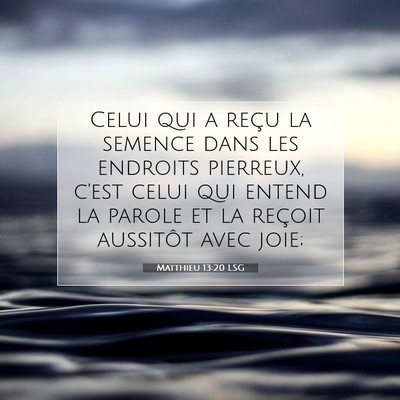 Picture 07 - Matthieu 13:20 LSG - Celui qui a reçu la semence dans les endroits - Bible Verse Picture