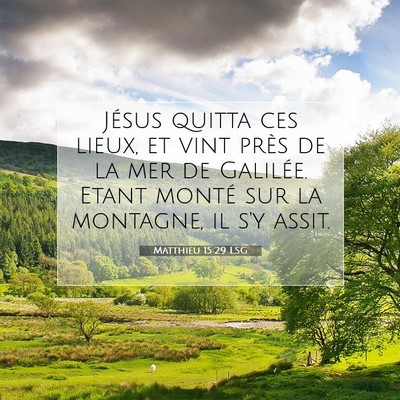 Picture 07 - Matthieu 15:29 LSG - Jésus quitta ces lieux, et vint près de la mer - Bible Verse Picture