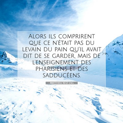 Picture 07 - Matthieu 16:12 LSG - Alors ils comprirent que ce n'était pas du - Bible Verse Picture