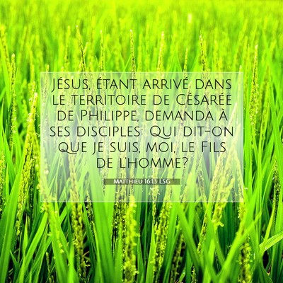 Picture 07 - Matthieu 16:13 LSG - Jésus, étant arrivé dans le territoire de - Bible Verse Picture