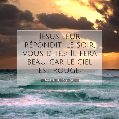 Picture 07 - Matthieu 16:2 LSG - Jésus leur répondit: Le soir, vous dites: Il - Bible Verse Picture
