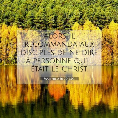 Picture 07 - Matthieu 16:20 LSG - Alors il recommanda aux disciples de ne dire à - Bible Verse Picture