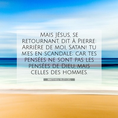 Picture 07 - Matthieu 16:23 LSG - Mais Jésus, se retournant, dit à Pierre: - Bible Verse Picture