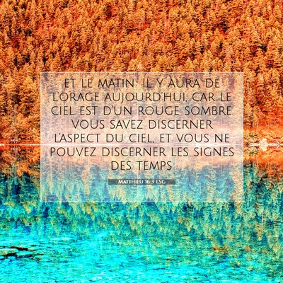 Picture 07 - Matthieu 16:3 LSG - et le matin: Il y aura de l'orage aujourd'hui, - Bible Verse Picture