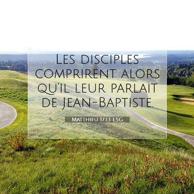 Picture 07 - Matthieu 17:13 LSG - Les disciples comprirent alors qu'il leur parlait - Bible Verse Picture