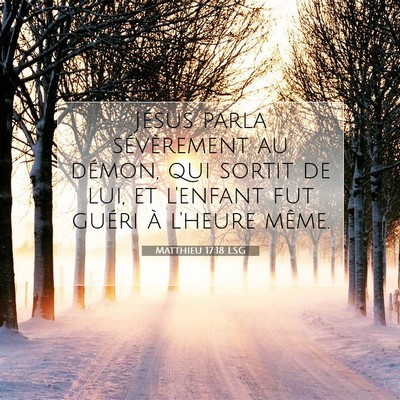 Picture 07 - Matthieu 17:18 LSG - Jésus parla sévèrement au démon, qui sortit - Bible Verse Picture