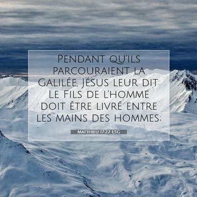 Picture 07 - Matthieu 17:22 LSG - Pendant qu'ils parcouraient la Galilée, Jésus - Bible Verse Picture
