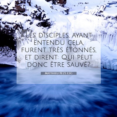 Picture 07 - Matthieu 19:25 LSG - Les disciples, ayant entendu cela, furent très - Bible Verse Picture