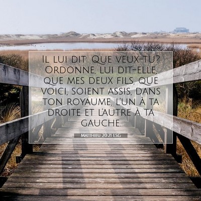 Picture 07 - Matthieu 20:21 LSG - Il lui dit: Que veux-tu? Ordonne, lui dit-elle, - Bible Verse Picture