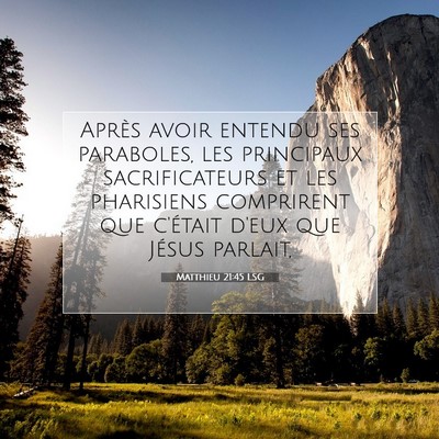 Picture 07 - Matthieu 21:45 LSG - Après avoir entendu ses paraboles, les - Bible Verse Picture