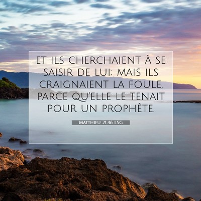 Picture 07 - Matthieu 21:46 LSG - et ils cherchaient à se saisir de lui; mais ils - Bible Verse Picture