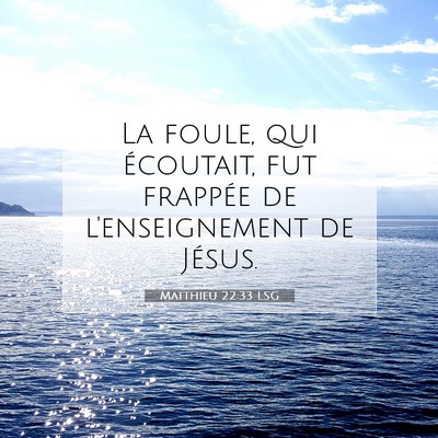 Picture 07 - Matthieu 22:33 LSG - La foule, qui écoutait, fut frappée de - Bible Verse Picture