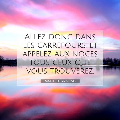 Picture 07 - Matthieu 22:9 LSG - Allez donc dans les carrefours, et appelez aux - Bible Verse Picture