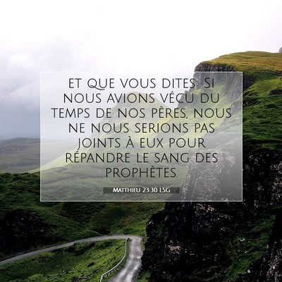 Picture 07 - Matthieu 23:30 LSG - et que vous dites: Si nous avions vécu du temps - Bible Verse Picture