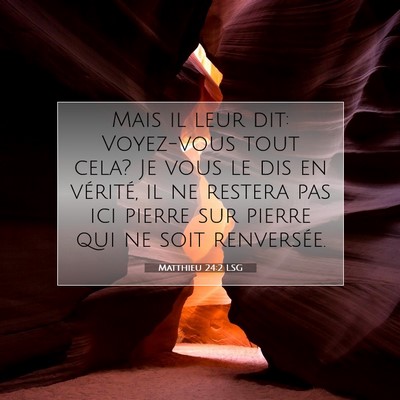 Picture 07 - Matthieu 24:2 LSG - Mais il leur dit: Voyez-vous tout cela? Je vous - Bible Verse Picture