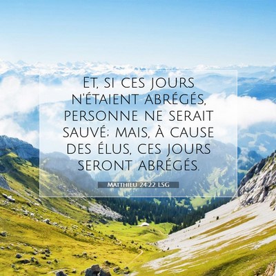 Picture 07 - Matthieu 24:22 LSG - Et, si ces jours n'étaient abrégés, personne - Bible Verse Picture