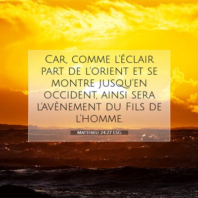 Picture 07 - Matthieu 24:27 LSG - Car, comme l'éclair part de l'orient et se - Bible Verse Picture