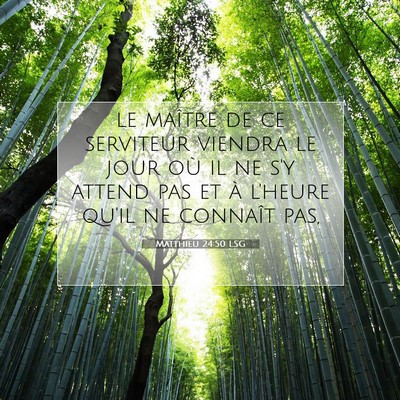 Picture 07 - Matthieu 24:50 LSG - le maître de ce serviteur viendra le jour où il - Bible Verse Picture