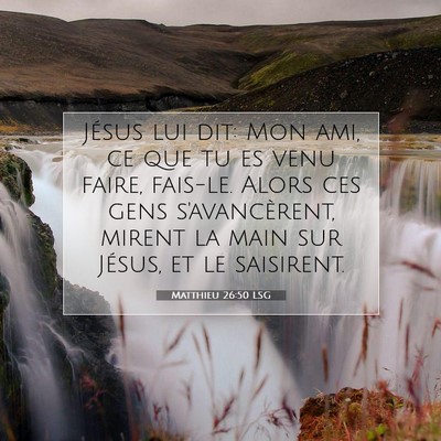 Picture 07 - Matthieu 26:50 LSG - Jésus lui dit: Mon ami, ce que tu es venu faire, - Bible Verse Picture