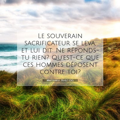 Picture 07 - Matthieu 26:62 LSG - Le souverain sacrificateur se leva, et lui dit: - Bible Verse Picture