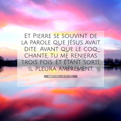 Picture 07 - Matthieu 26:75 LSG - Et Pierre se souvint de la parole que Jésus - Bible Verse Picture