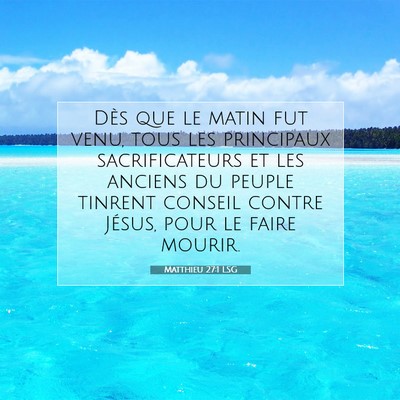 Picture 07 - Matthieu 27:1 LSG - Dès que le matin fut venu, tous les principaux - Bible Verse Picture