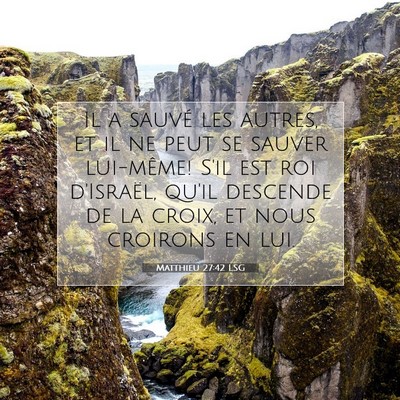 Picture 07 - Matthieu 27:42 LSG - Il a sauvé les autres, et il ne peut se sauver - Bible Verse Picture