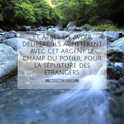 Picture 07 - Matthieu 27:7 LSG - Et, après en avoir délibéré, ils achetèrent - Bible Verse Picture