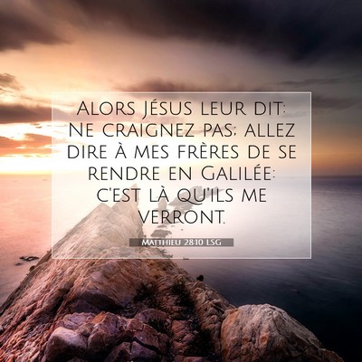 Picture 07 - Matthieu 28:10 LSG - Alors Jésus leur dit: Ne craignez pas; allez - Bible Verse Picture