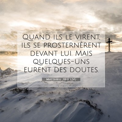Picture 07 - Matthieu 28:17 LSG - Quand ils le virent, ils se prosternèrent devant - Bible Verse Picture