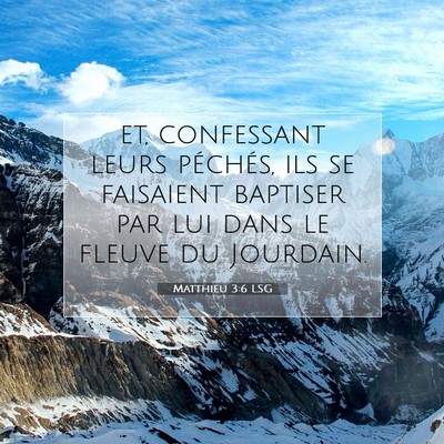 Picture 07 - Matthieu 3:6 LSG - et, confessant leurs péchés, ils se faisaient - Bible Verse Picture