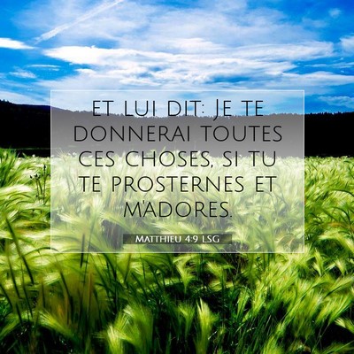 Picture 07 - Matthieu 4:9 LSG - et lui dit: Je te donnerai toutes ces choses, si - Bible Verse Picture